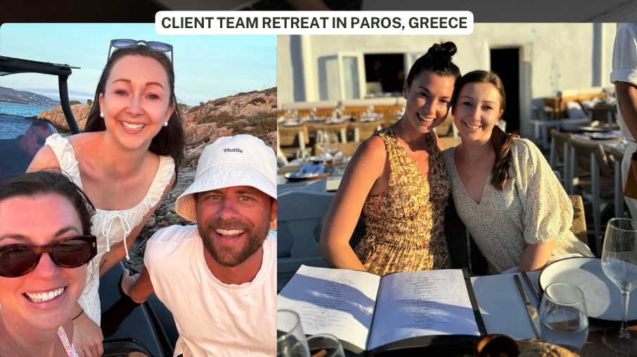 Client team retreat in Paros, Greece